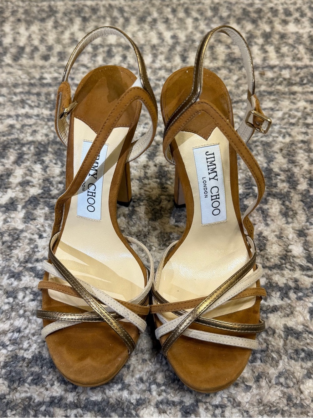 Jimmy Choo Multicolor Suede Platform Heels
